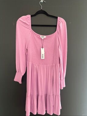 BB Dakota Pink Smocked Babydoll Dress